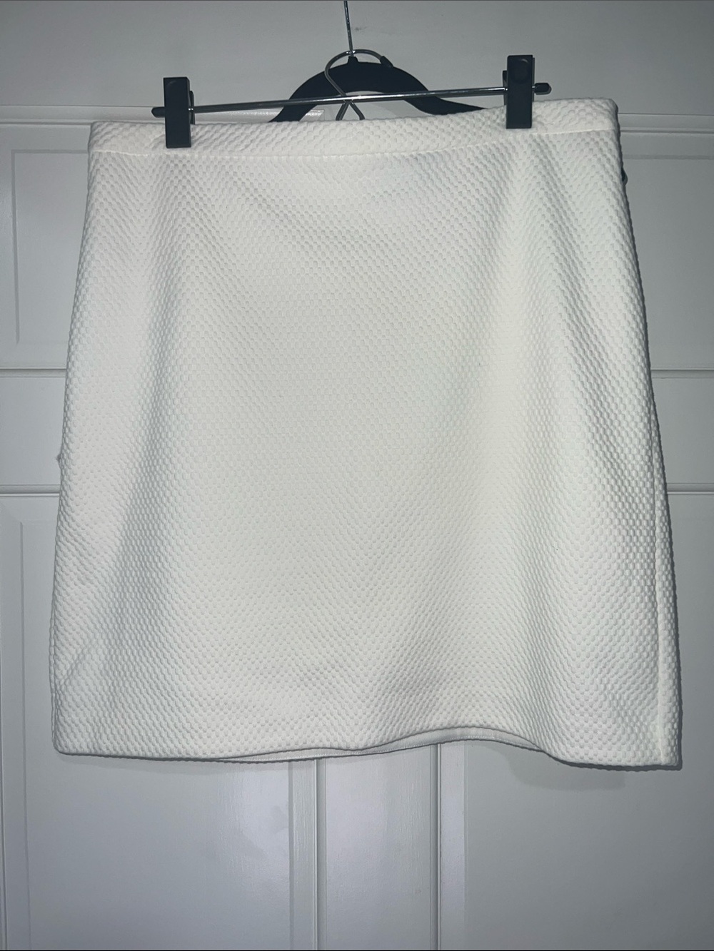 Ann Taylor White Textured Mini Skirt
